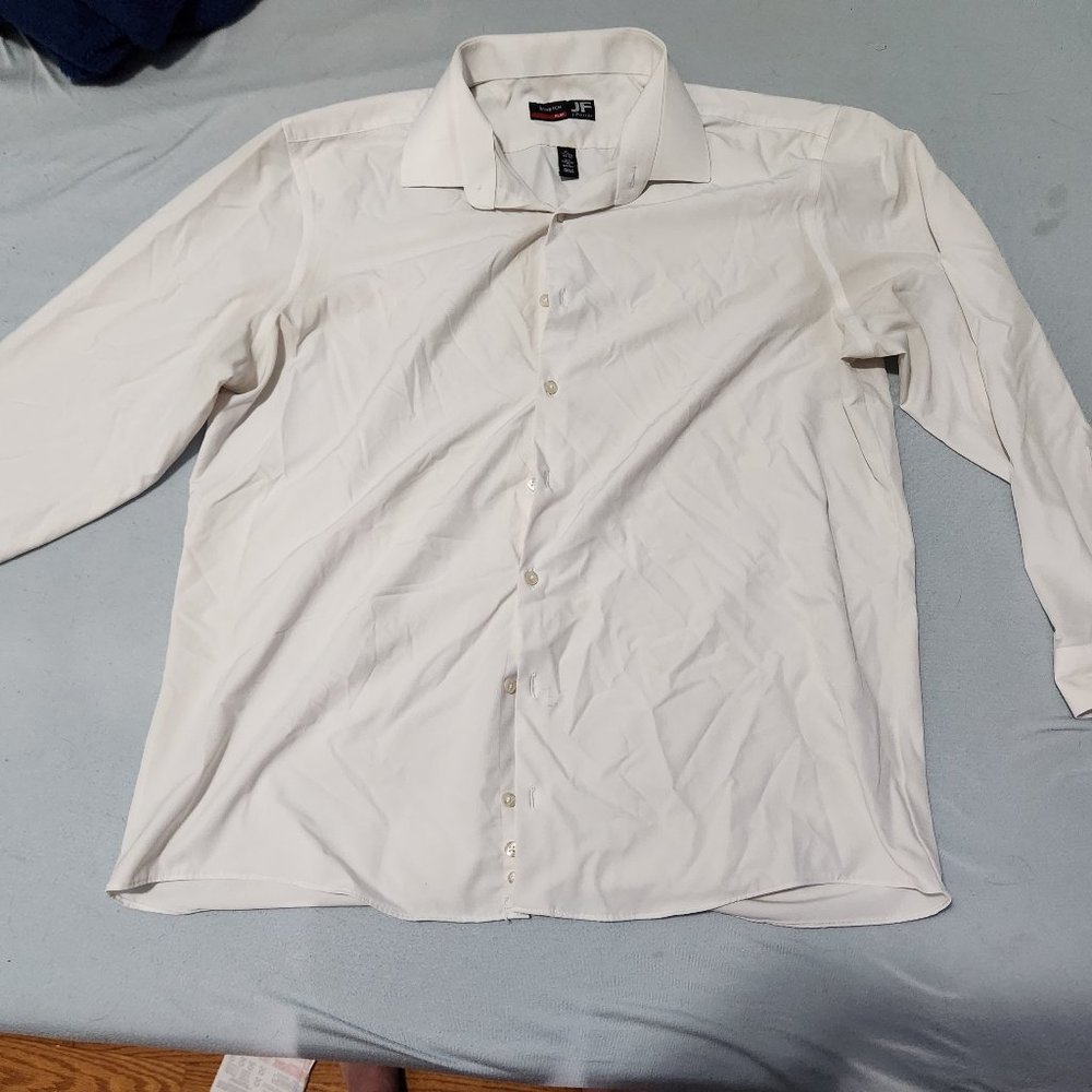Jf Ferrar White dress shirt button down stretch x-Large 17"-17.5" 32-33 Slim fit